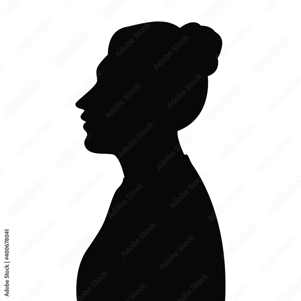 A woman silhouette vector, black and white people. A woman silhouette vector, black and white people.