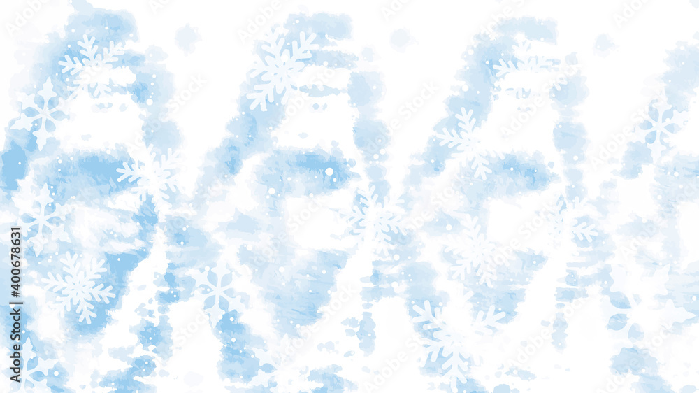 Winter blue background with snowflakes. Vector Illustration. Merry Christmas and Happy New Year greeting card design with white snow on blue background.