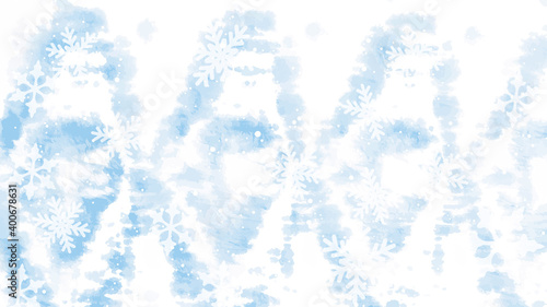 Winter blue background with snowflakes. Vector Illustration. Merry Christmas and Happy New Year greeting card design with white snow on blue background.