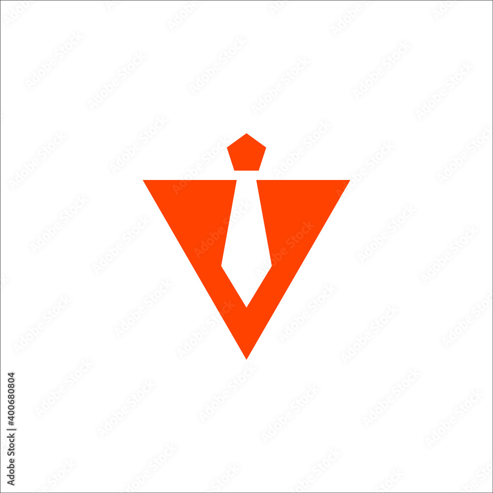 V with tie logo design V with tie logo design