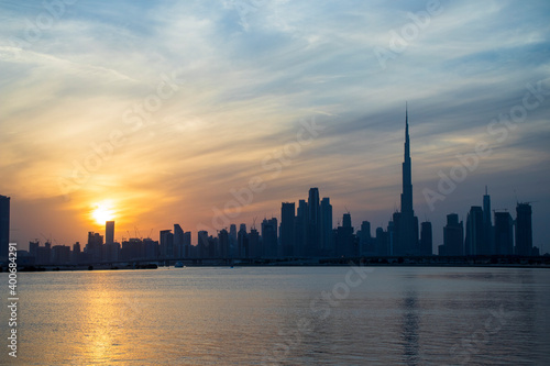Dubai city skyline. UAE. Outdoors
