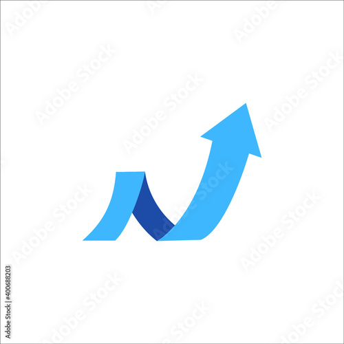N arrow up logo design