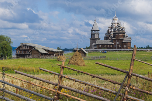 Famous wooden buildings on the island Kizhi Russia