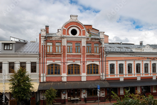 The architecture of Nakhimson street in the city of Yaroslavl. Gold ring of Russia photo