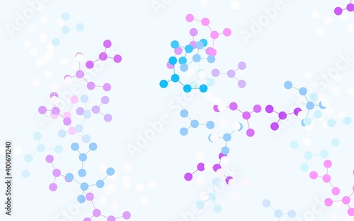 Light Purple, Pink vector background with forms of artificial intelligence.
