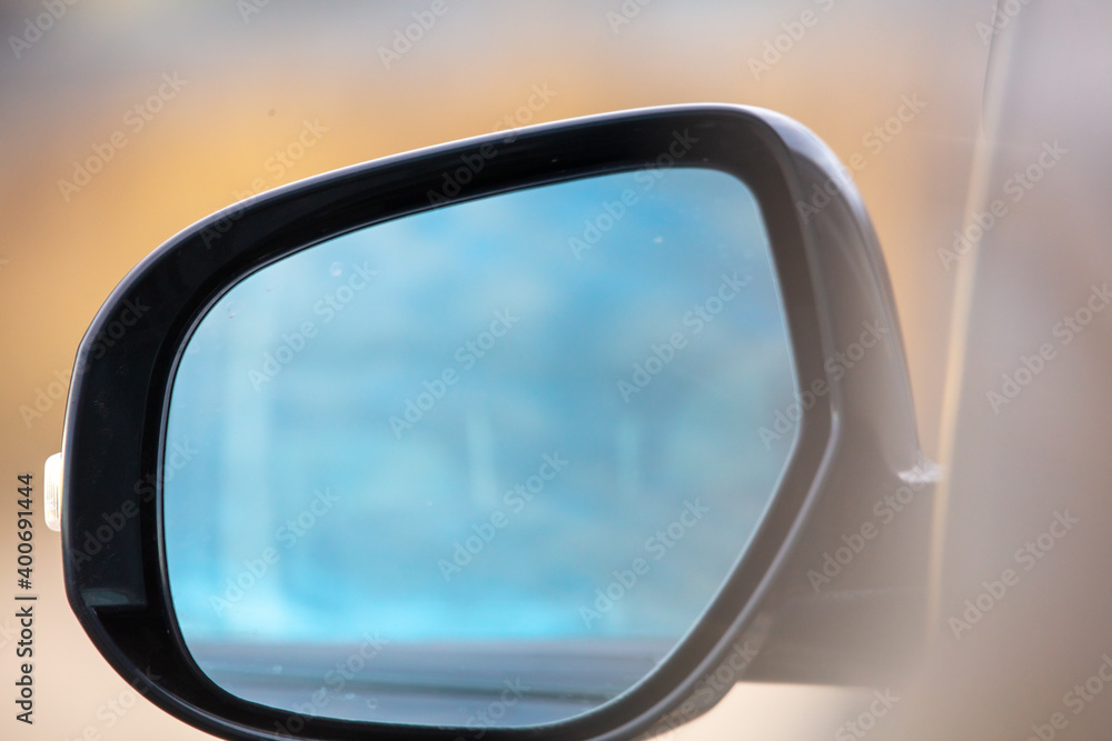 Fototapeta premium Mirror on the car in the morning. Background