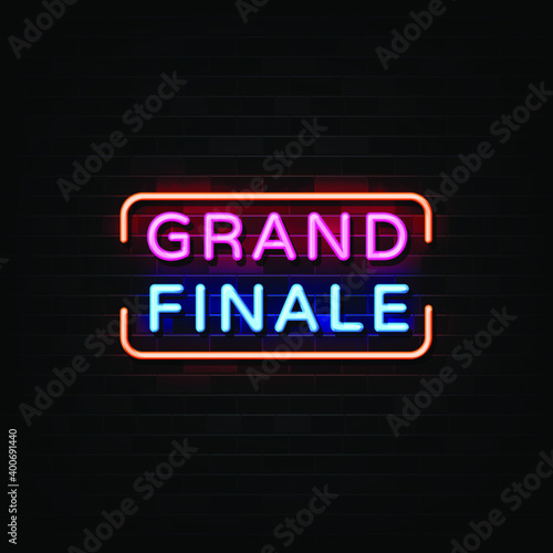 Grand Finale Neon Signs Vector.