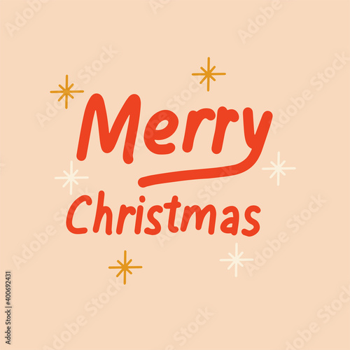 Happy New Year 2021 and Merry Christmas. Vector illustration with handwritten text on a light background. Suitable for social media posts, instagram, mobile apps, marketing materials.