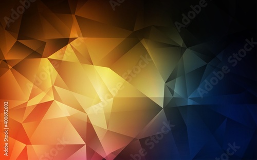 Dark Orange vector triangle mosaic texture. Shining colorful illustration with triangles. Triangular pattern for your design.