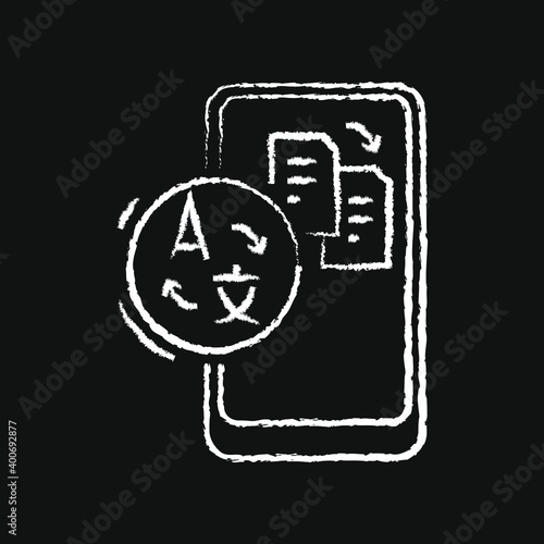 chalk icon, mobile application icon, online translator