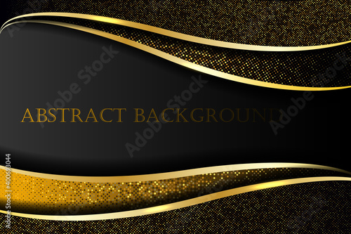 Abstract geometric line background with gold glitter effect photo