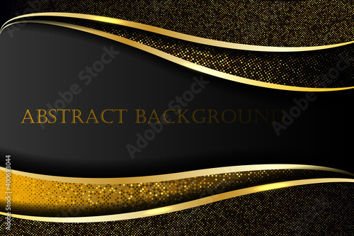 Abstract geometric line background with gold glitter effect