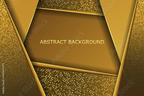 Abstract geometric line background with gold glitter effect