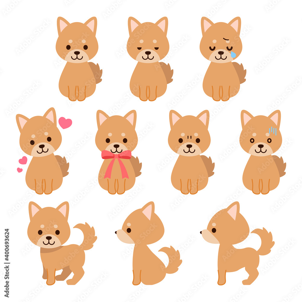 Fototapeta premium 犬イラスト素材 : Dog illustration material