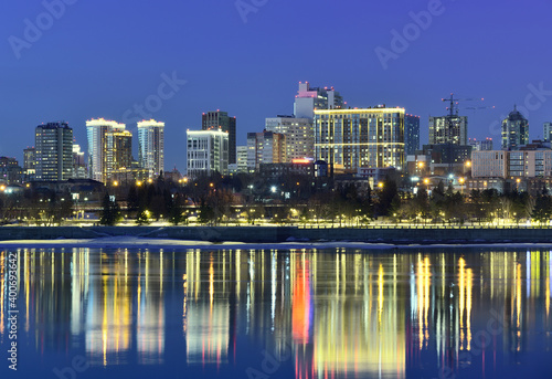 Embankment in Novosibirsk at night
