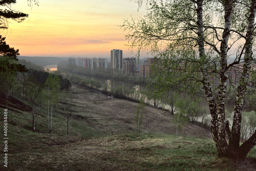Dawn on the Bank of the Ini in Novosibirsk Dawn on the Bank of the Ini in Novosibirsk