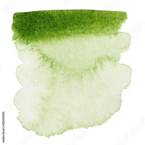 Vector green watercolor paint texture isolated on white - abstract element for Your design