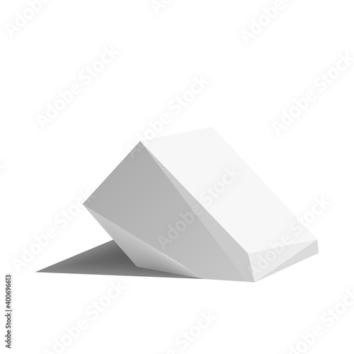 Abstract polygonal geometric shape. Low poly gray stone. Vector illustration