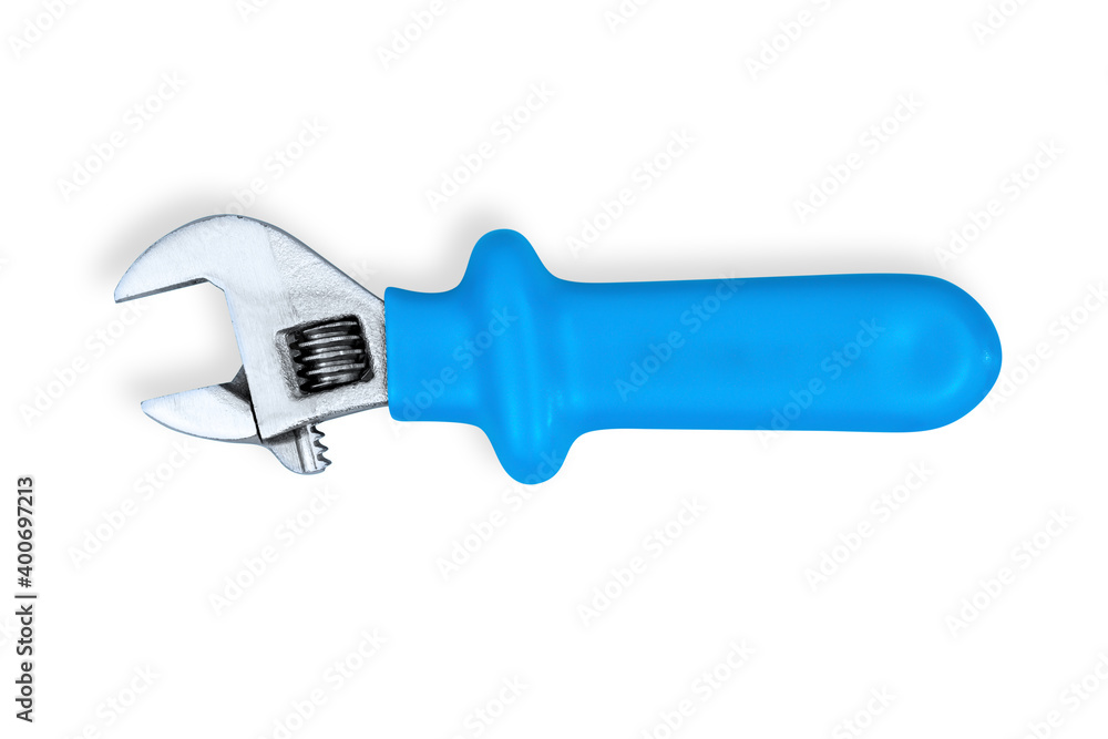 Wrench on a white background. Seamless background from adjustable metal wrench. Wrench on a white background. Seamless background from adjustable metal wrench.