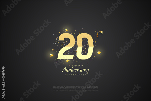 20th Anniversary background with graded numbers illustration.