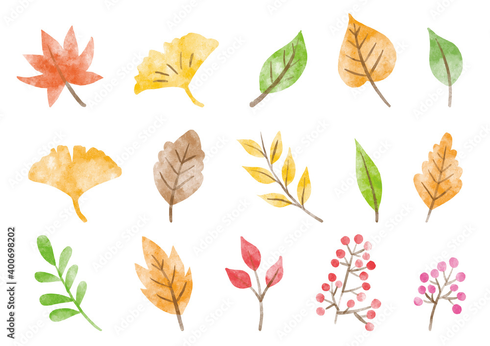 Obraz premium 紅葉_単体_水彩