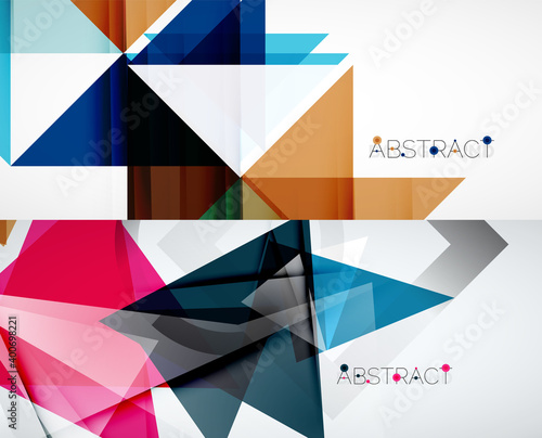 Set of vector triangle geometric backgrounds. Vector illustration for covers, banners, flyers and posters and other designs