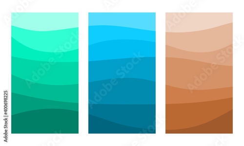 Gradient soil and rock layers set. Geological subsurface cross section