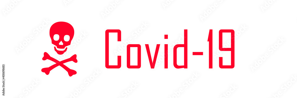 Obraz premium COVID-19 mit einem Totenkopf