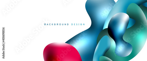 Bubbles abstract background. Liquid splashes on white vector template