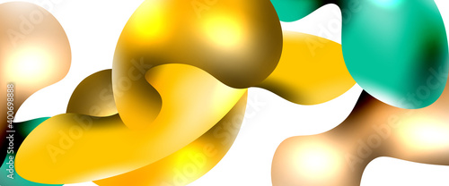 Bubbles abstract background. Liquid splashes on white vector template