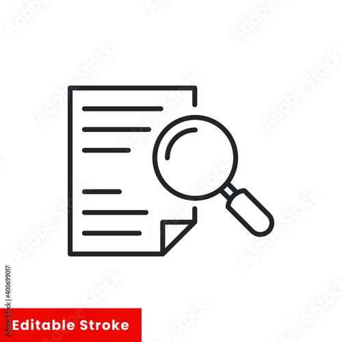 Case Studies icon. review audit, overview risk, verification business, thin line symbol for web and mobile phone on white background - editable stroke vector illustration eps10