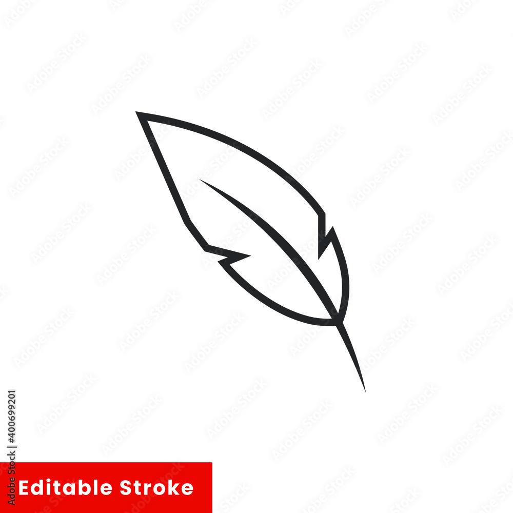 Feather pen icon illustration isolated vector sign symbol. Thin line style on white background. Editable stroke EPS 10 Feather pen icon illustration isolated vector sign symbol. Thin line style on white background. Editable stroke EPS 10