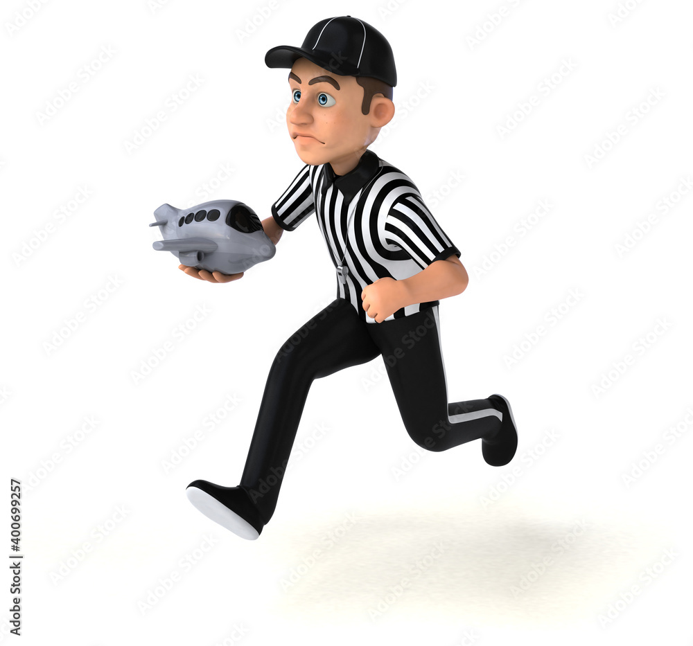 Fun 3D Illustration of an american Referee Fun 3D Illustration of an american Referee