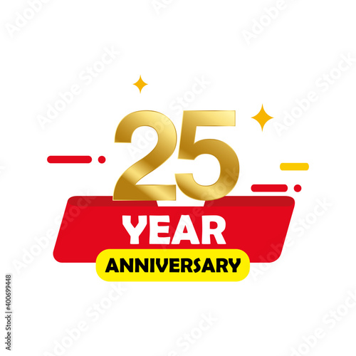 25 Year Anniversary celebration Vector Template Design Illustration