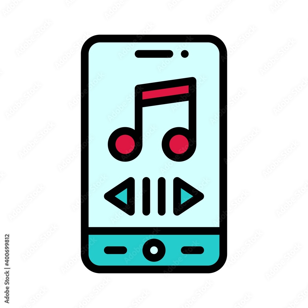 Music App icon, Mobile application vector illustration Music App icon, Mobile application vector illustration