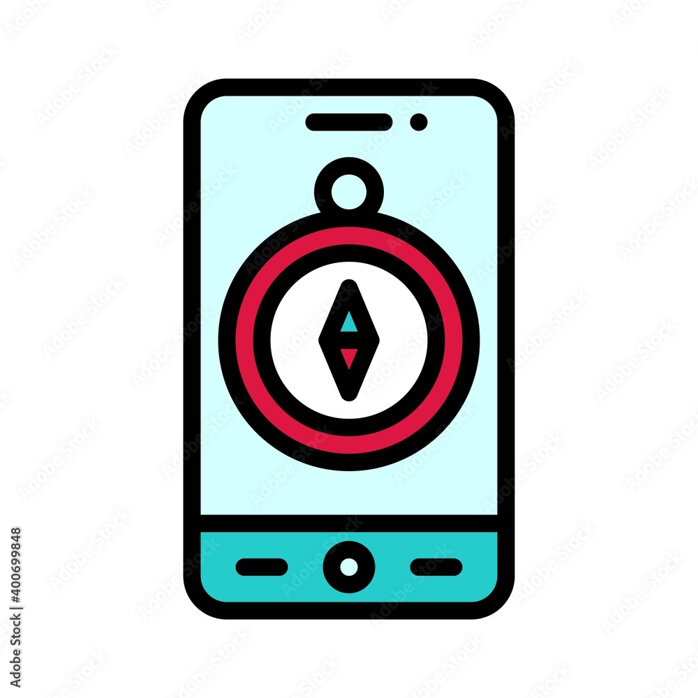 Compass App icon, Mobile application vector illustration Compass App icon, Mobile application vector illustration