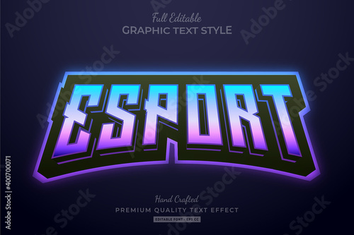 Esport Team Gradient Purple Blue Editable Text Effect Font Style