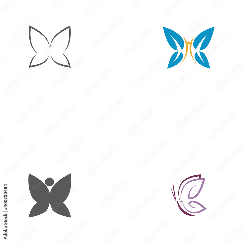 Set Beauty Butterfly Vector icon design Set Beauty Butterfly Vector icon design