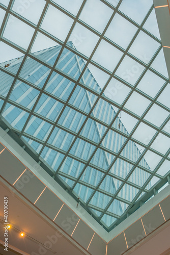 Interior view of a skylight in modern architecture.