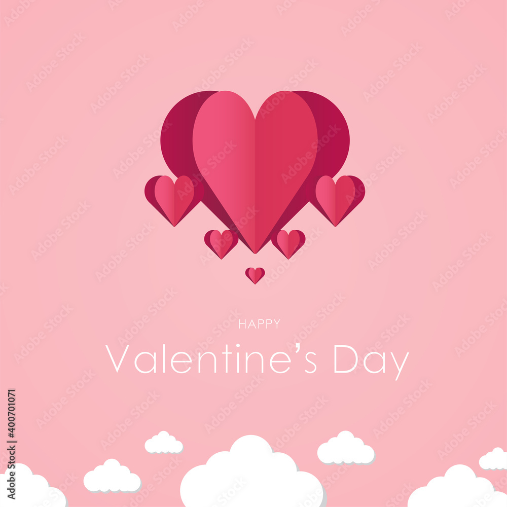 pink heart on a sweet background for Valentine's day concept, used in banners, post card, advertising print ads, vector, illustrator design.
