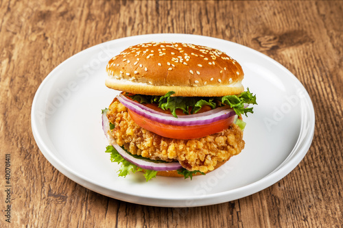 チキンバーガー Fried chicken burger