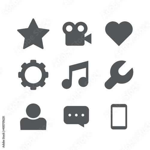 Flat black set. Telephone icon symbol isolated. Line icon. Vector flat illustration.