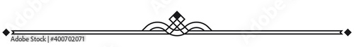 Art Deco Header, simple. A text header made in Art-Deco style. Black and white illustration.