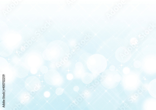 クロスフィルター風の輝き　白い玉ボケ　背景素材（青緑）