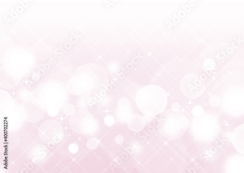 クロスフィルター風の輝き　白い玉ボケ　背景素材（ピンク）