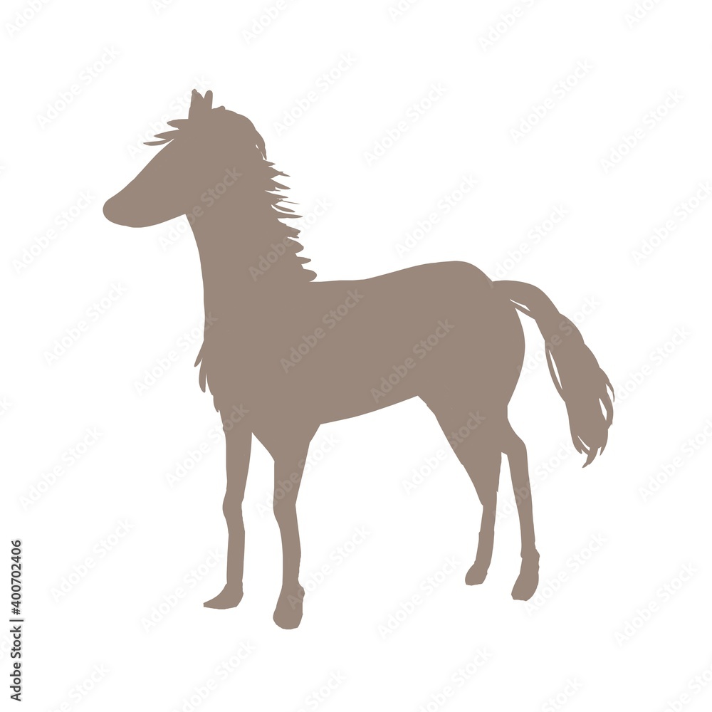 Obraz premium 馬 シルエット