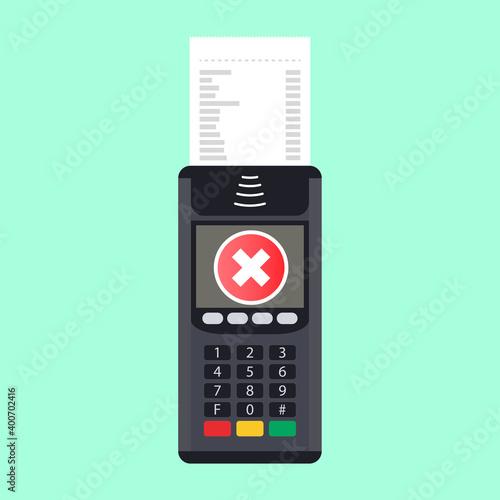 Terminal reject, great design for any purposes. Flat icon on green and red backdrop. Vector design illustration.