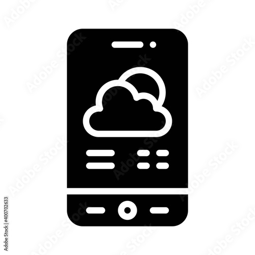 Weather forecasting App icon, Mobile application vector illustration