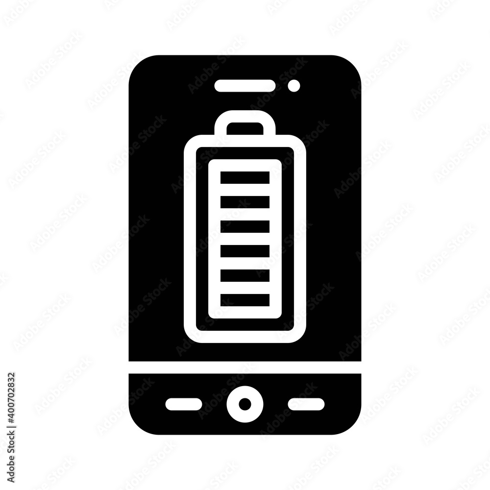 Full battery icon, Mobile application vector illustration Full battery icon, Mobile application vector illustration