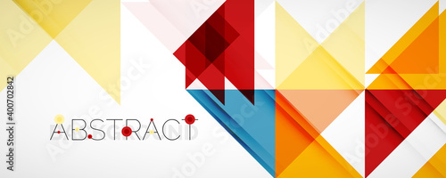 Set of vector triangle geometric backgrounds. Vector illustration for covers, banners, flyers and posters and other designs